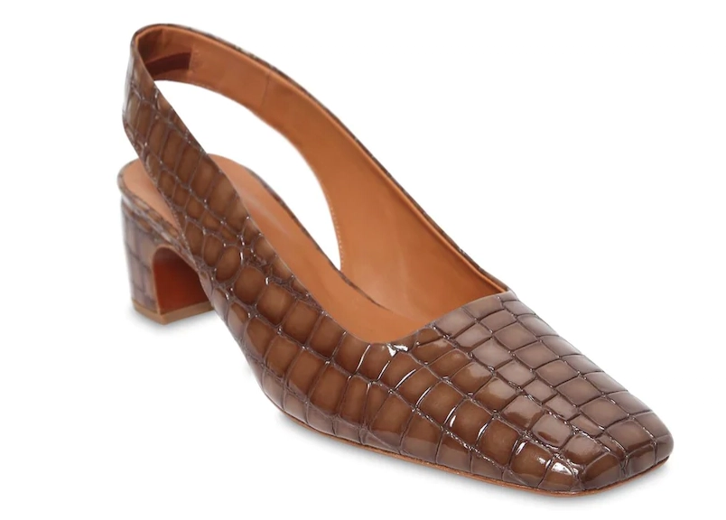 By Far Danielle Embossed Leather Pumps