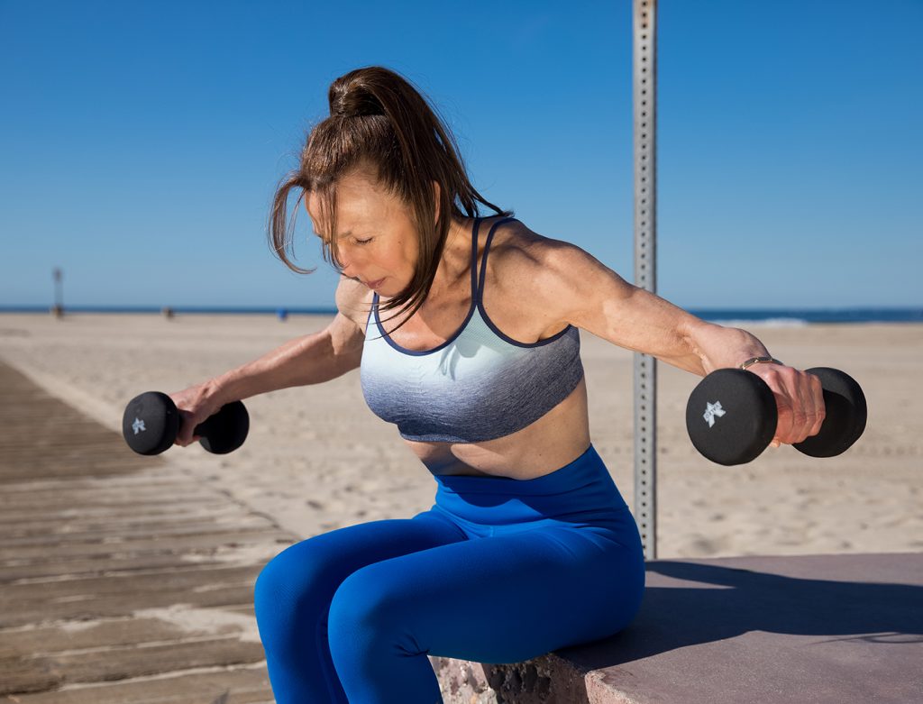 SHOULDERS bent-over rear delt fly - great deltoid exercise for women