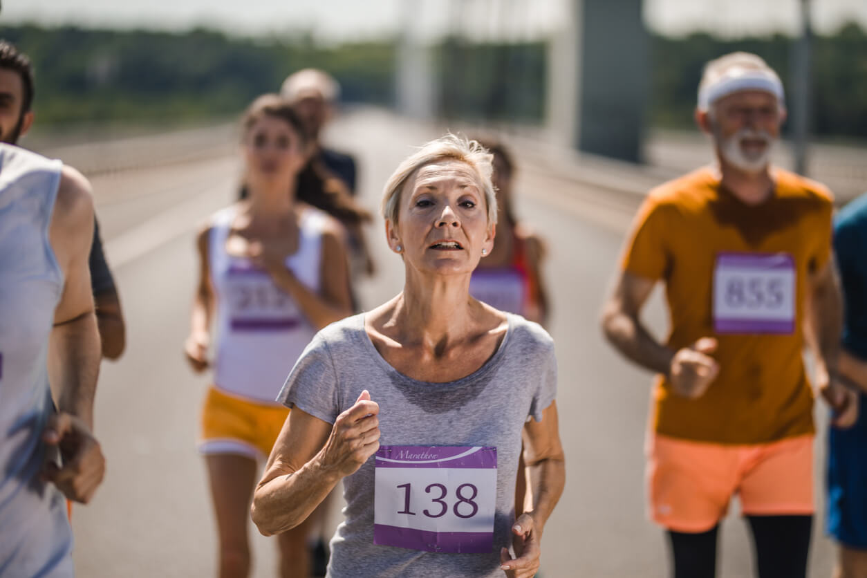 Woman Running Marathon