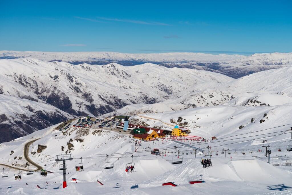 Cardrona Mountain Resort Panorama with Lift in foreground