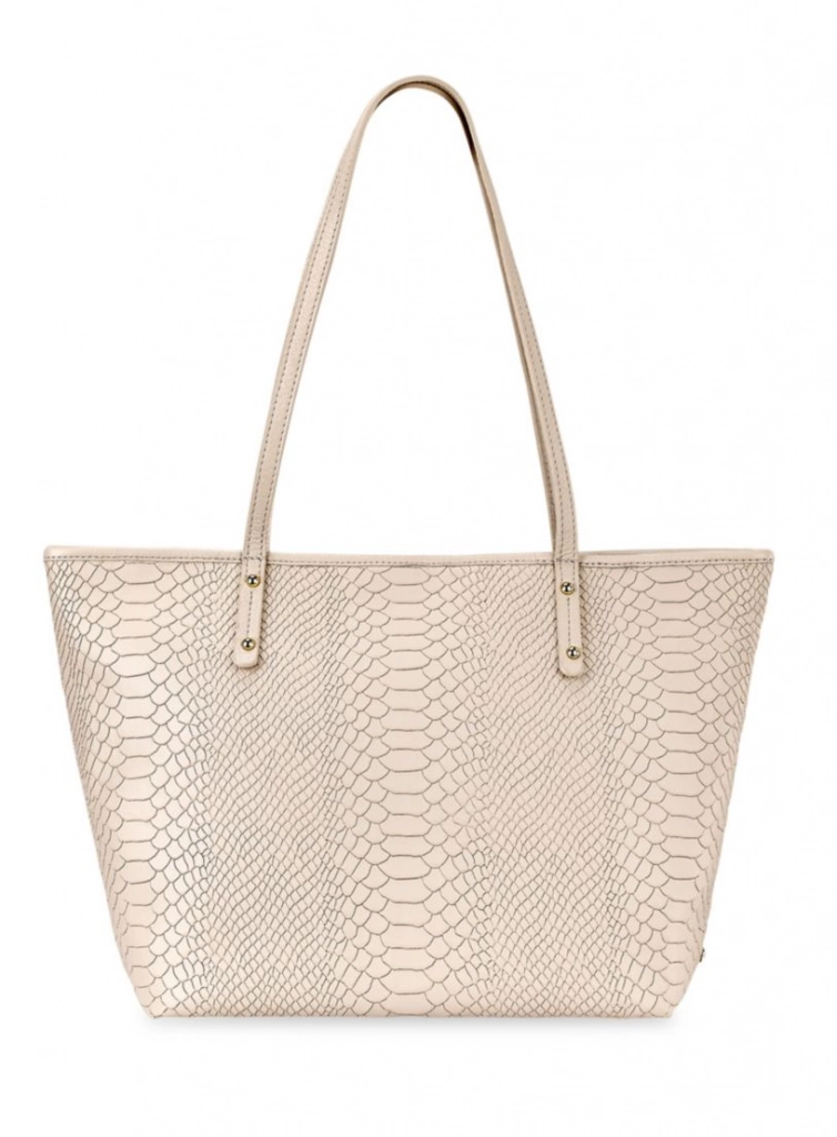 Gigi New York Zip Taylor Embossed Python Tote