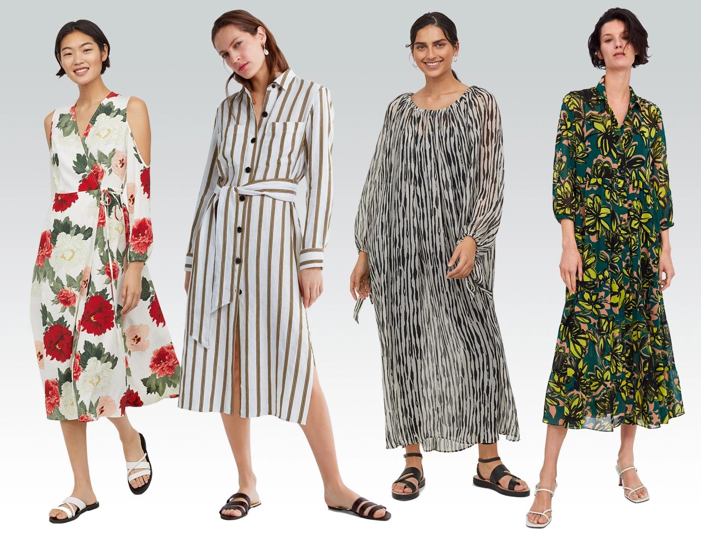 spring dresses from H&M and Zara