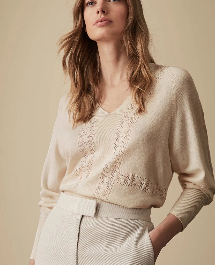 Sweaters:Lilian V-Neck Sweater, $245Inari, Pointelle Detailed Jumper, $240https://fave.co/2C4m86pEverlane, Cashmere Wrap Sweater, $120https://fave.co/2SMqhS0Everlane, Soft Cotton Square Crew, $68https://fave.co/2Tj7eDJEverlane, Soft Cotton Wrap Cardigan, $75https://fave.co/2SISlFMTops:Eileen Fisher, Silk Crepe Bateau Neck Shell, $218https://fave.co/2Tj7oejVince, Silk-Satin Pajama Popover, $345https://fave.co/2TglrBzSkirts:CO A-Line Alpaca & Wool Skirt, $875https://fave.co/2ES1fgqAkris punto Belted Cotton A-Line Skirt, $495https://fave.co/2ERuYWJ& Other Stories Stretch Cotton Pencil Skirt, $79https://fave.co/2VFYap9pants:Lafayette 148 New York, Acclaimed Stretch Gramercy Pants, $398https://fave.co/2SJ73MJEsme, Pleat Front Tapered Trousers, $265https://fave.co/2NMIuO4Shoes:Eileen Fisher, Billie Bootie, $250https://fave.co/2UgbmkwEverlane, Day Heel, $145https://fave.co/2Tf03fLEverlane, Modern Loafer, $168https://fave.co/2Td6YWWJackets:LaMarque Waterfall Leather Jacket, $495https://fave.co/2NKS3gCParadised Beach Explorer Jacket, $395https://fave.co/2VFJzKvScarf:Sass, Lambswool Cashmere Blend Scarf, $160https://fave.co/2C2TS40Bags:Gigi New York, Zip Taylor Embossed Python Tote, $320https://fave.co/2BZxZlRDagne Dover, Large Allyn Leather Tote, $345https://fave.co/2TbE4X4Watch:Henry London, tainless Steel Bracelet Watch, $174https://fave.co/2UlBKcvNecklace:Artisan & Fox, Juma Drop Necklace, $77https://fave.co/2UlC9vxEarrings:Farra, Rectangular & Round Freshwater Pearls Drop Earrings, $120https://fave.co/2UrRgnaHat:Ava, Felt Fedora, $120https://fave.co/2ThW7Lt