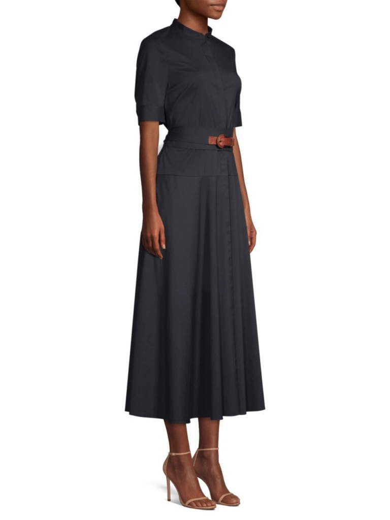 Lafayette 148 New York Augustina Belted Stretch-Cotton Shirtdress