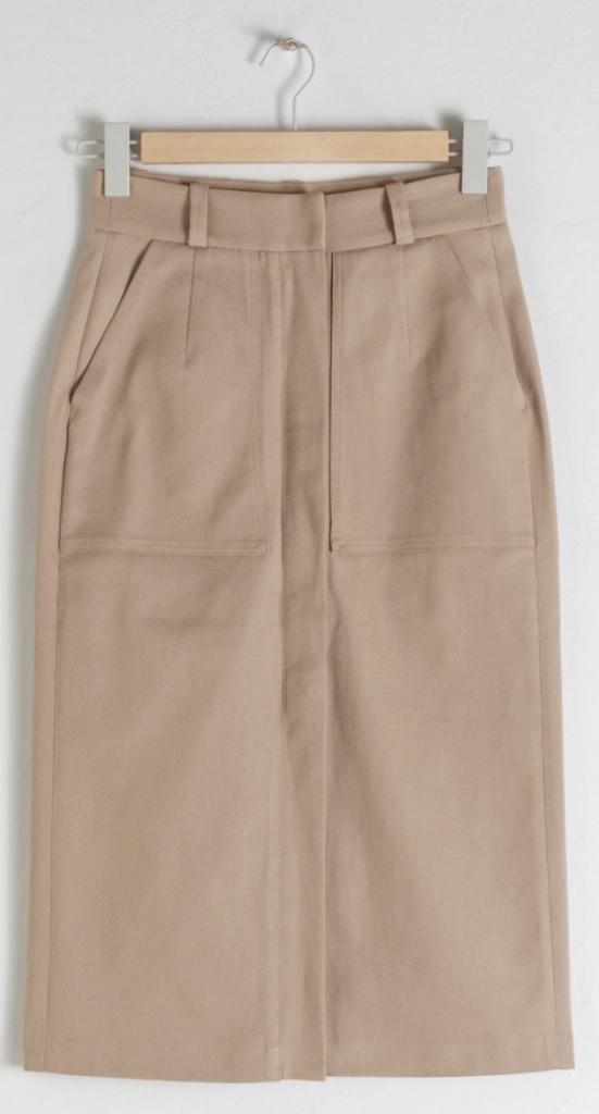 & Other Stories Stretch Cotton Pencil Skirt