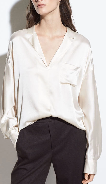 Vince Silk-Satin Pajama Popover