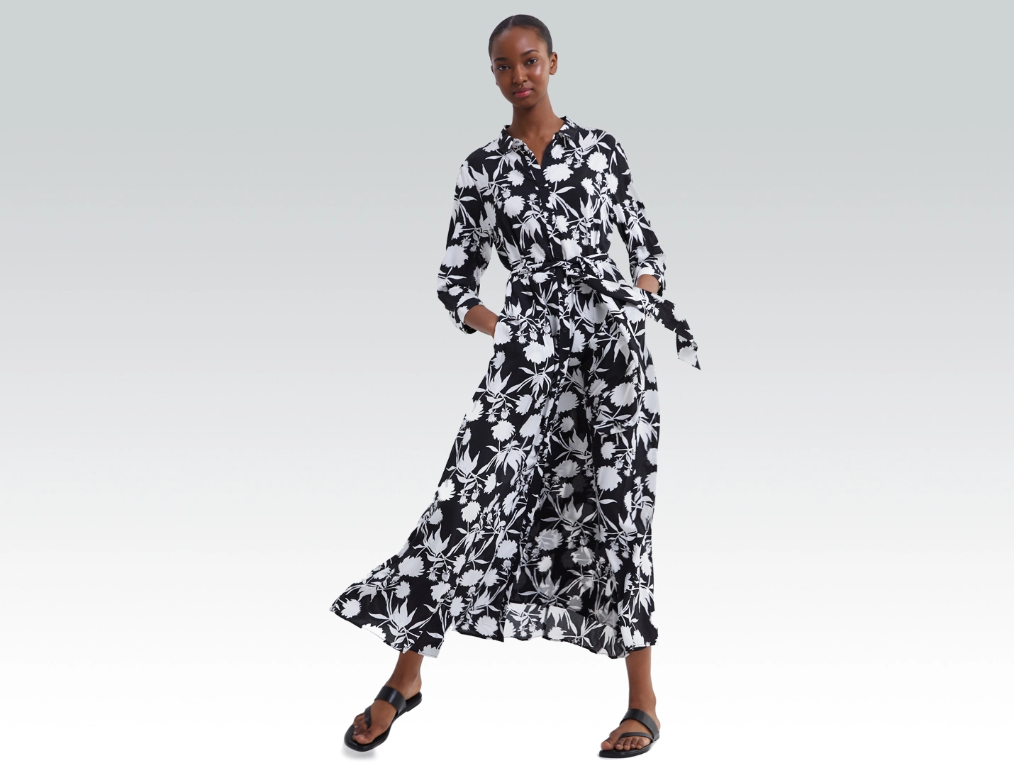 black floral dress from zara
