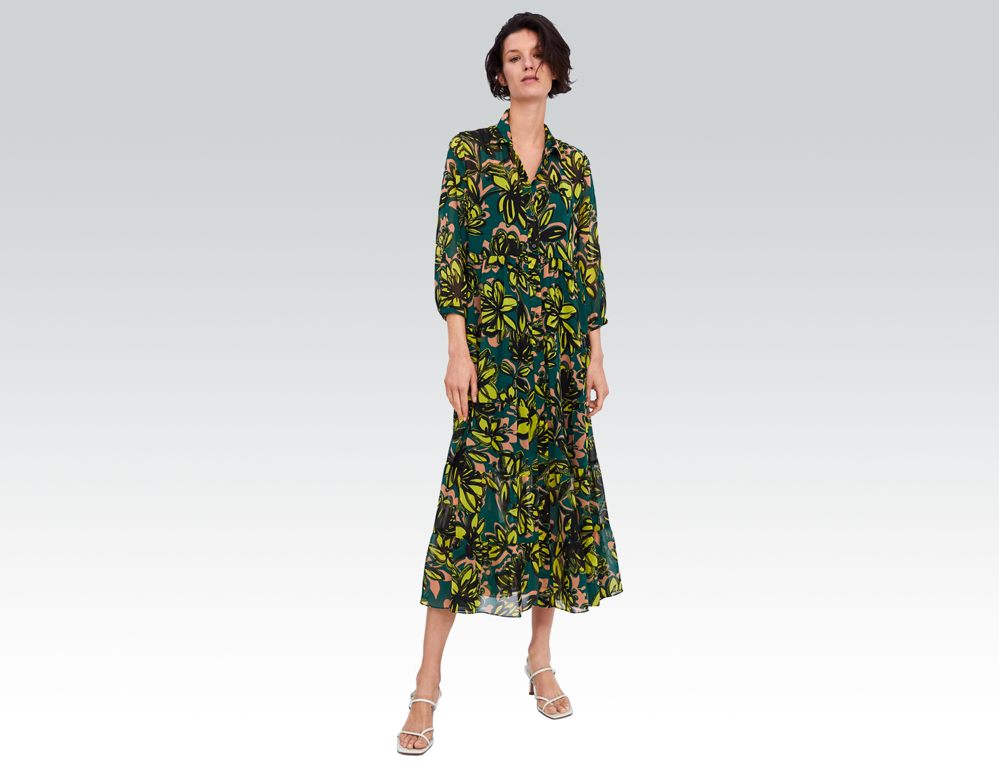 floral spring dress from zara