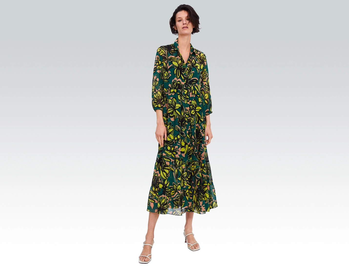 floral spring dress from zara