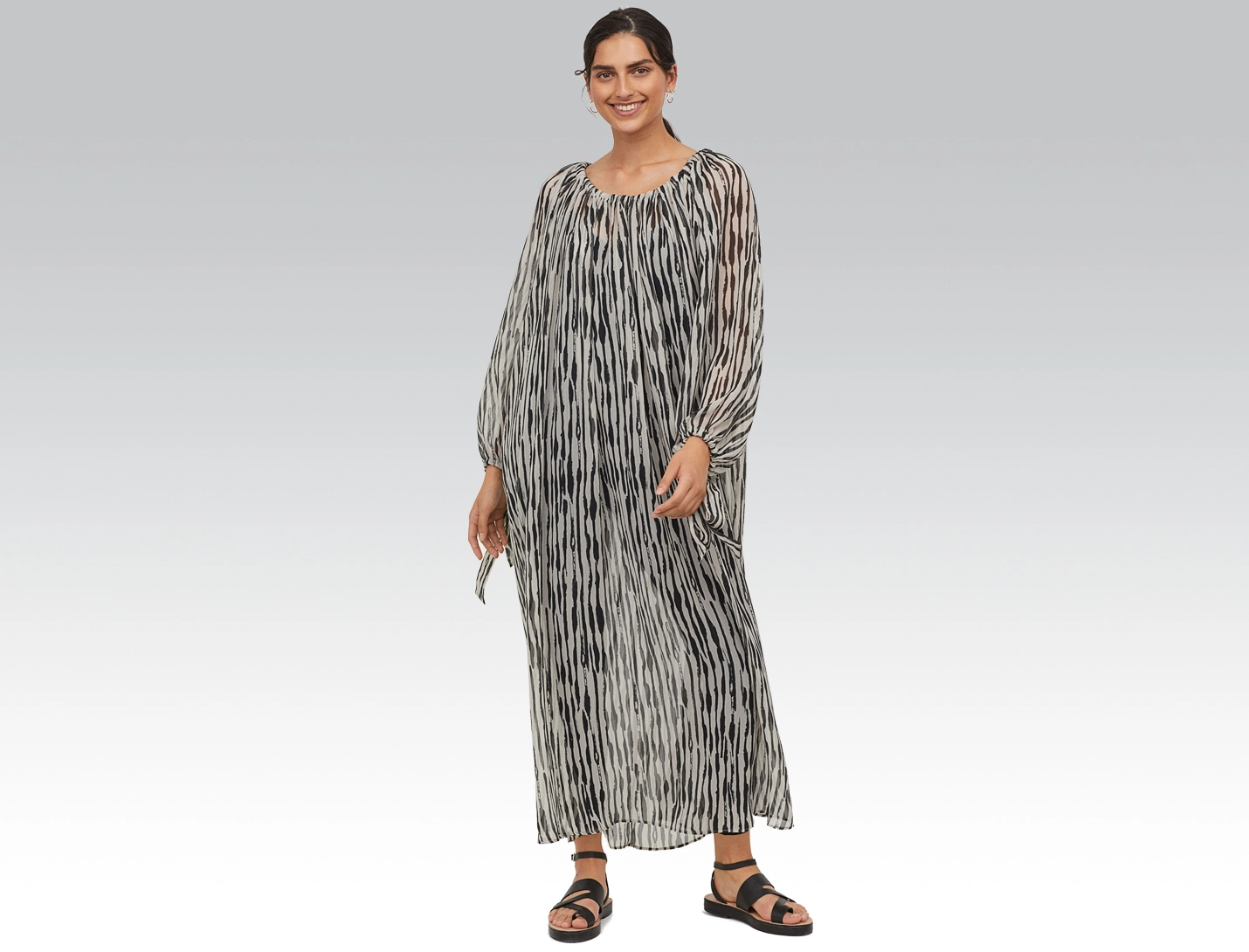 crinkled maxi dress