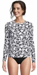 Land's End Women's UPF 50 Sun Protection Modest Swim Tee Print