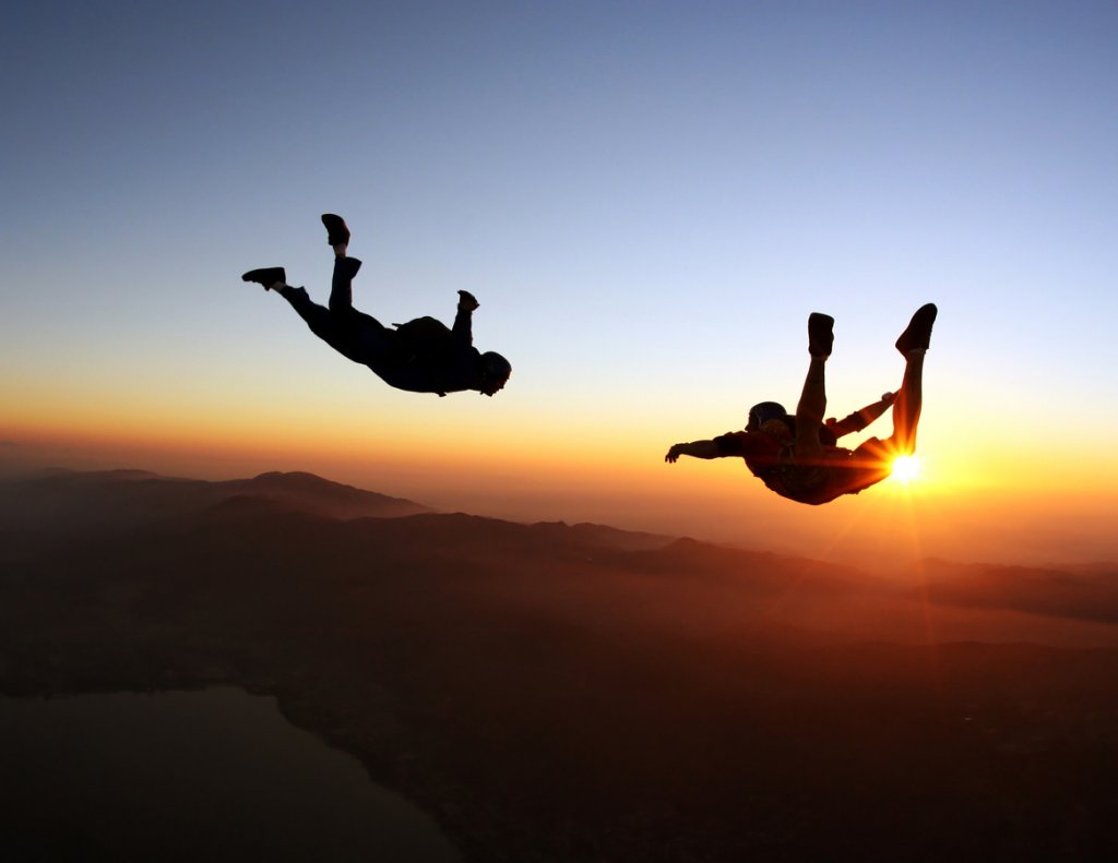 Skydiving at Sunset
