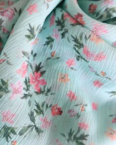 Aqua Floral Silk Blend Scarf