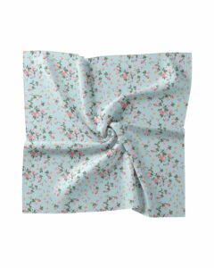 Aqua Floral Silk Blend Scarf