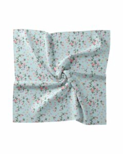 Aqua Floral Silk Blend Scarf