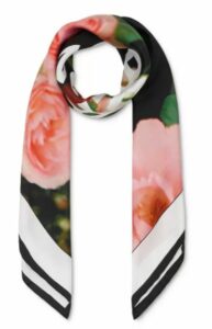 Rose & Logo Silk Twill Scarf