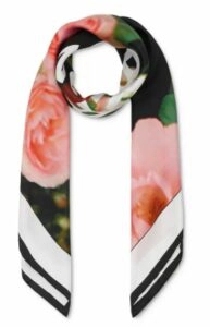 Rose & Logo Silk Twill Scarf