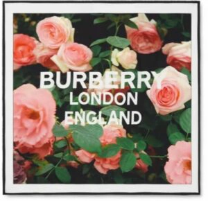 Rose & Logo Silk Twill Scarf