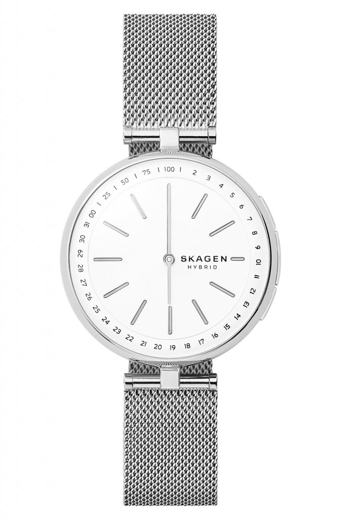 Skagen Signatur Connected T-Bar Mesh Strap Hybrid Smart Watch, 36mm