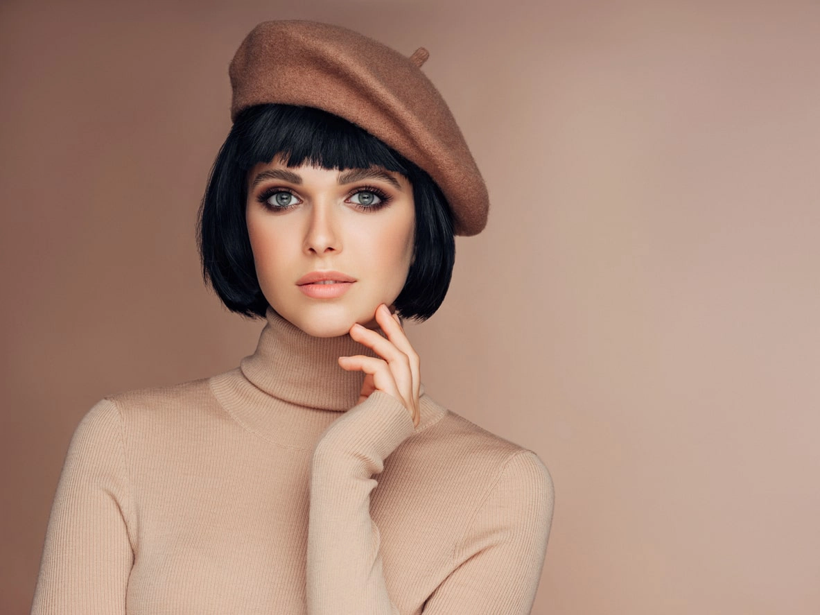 Bob haircut with blunt bangs