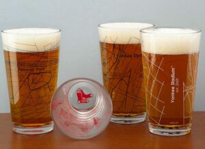 Verres de pinte de carte de parc de baseball