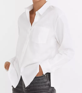 Madewell Side-Button Oversized Ex-Boyfriend Shirt