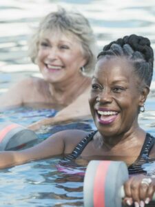 Pool exercises for older women
