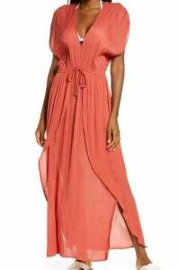Elan Wrap Maxi Cover-Up Dress