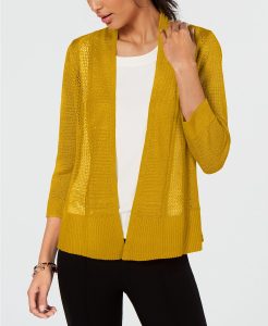 Gold lightweight sweater cardigan to transition into fall