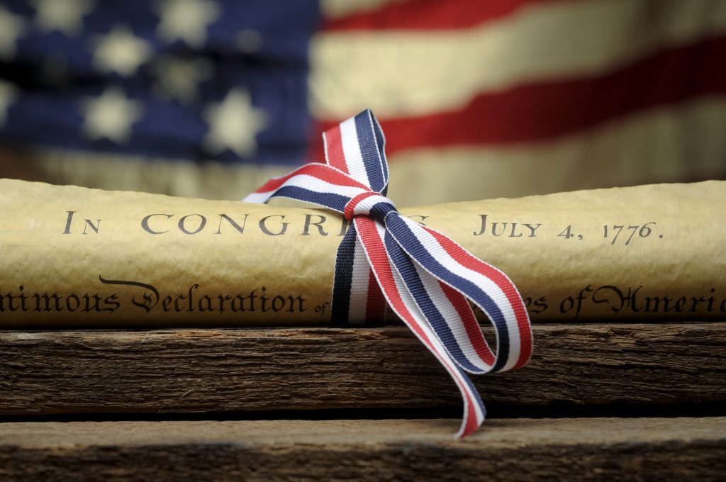 The real meaning of july 4thDeclaration Of Independence and Ribbon