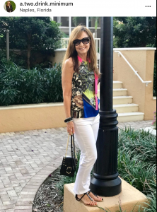 Scarf Print sleeveless top on Nancy Weiss' Instagram Feed