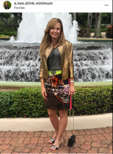 Scarf print skirt on Prime Writer Nancy Weiss Instagram feed