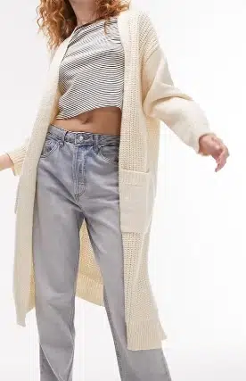 Mixed Stitch Longline Cardigan