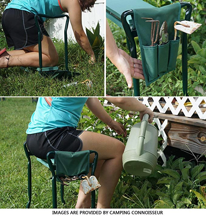 Ohuhu Garden Kneeler and Seat with 2 Bonus Tool Pouches