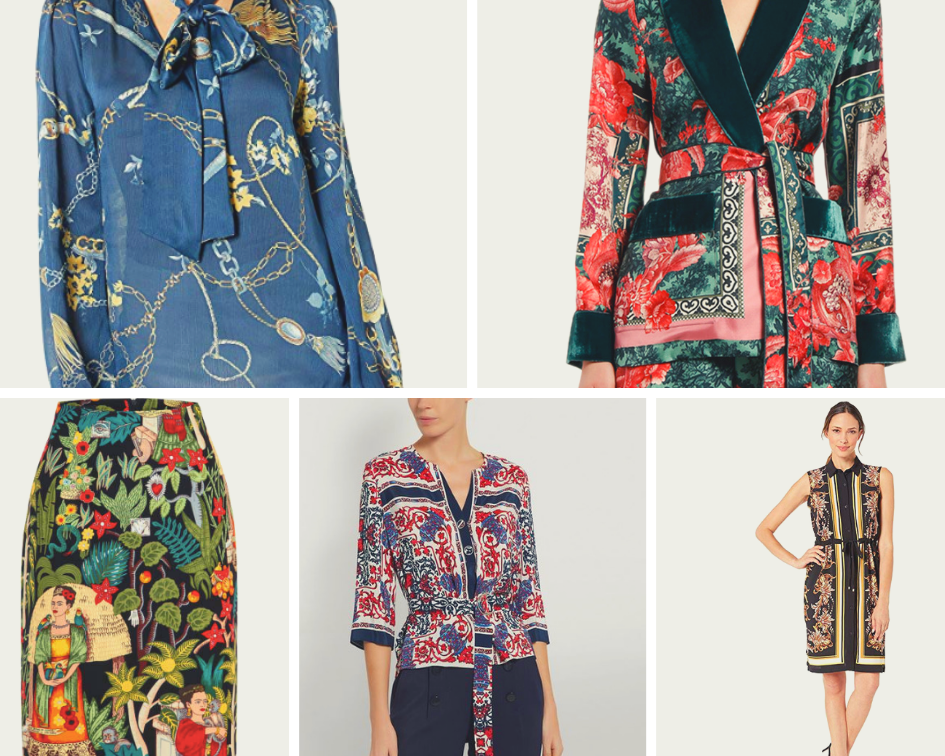 Scarf Print clothing is very on trend for women over 50 right now.