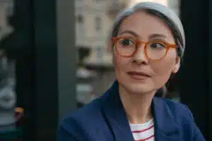 Woman in stylish eyeglasses
