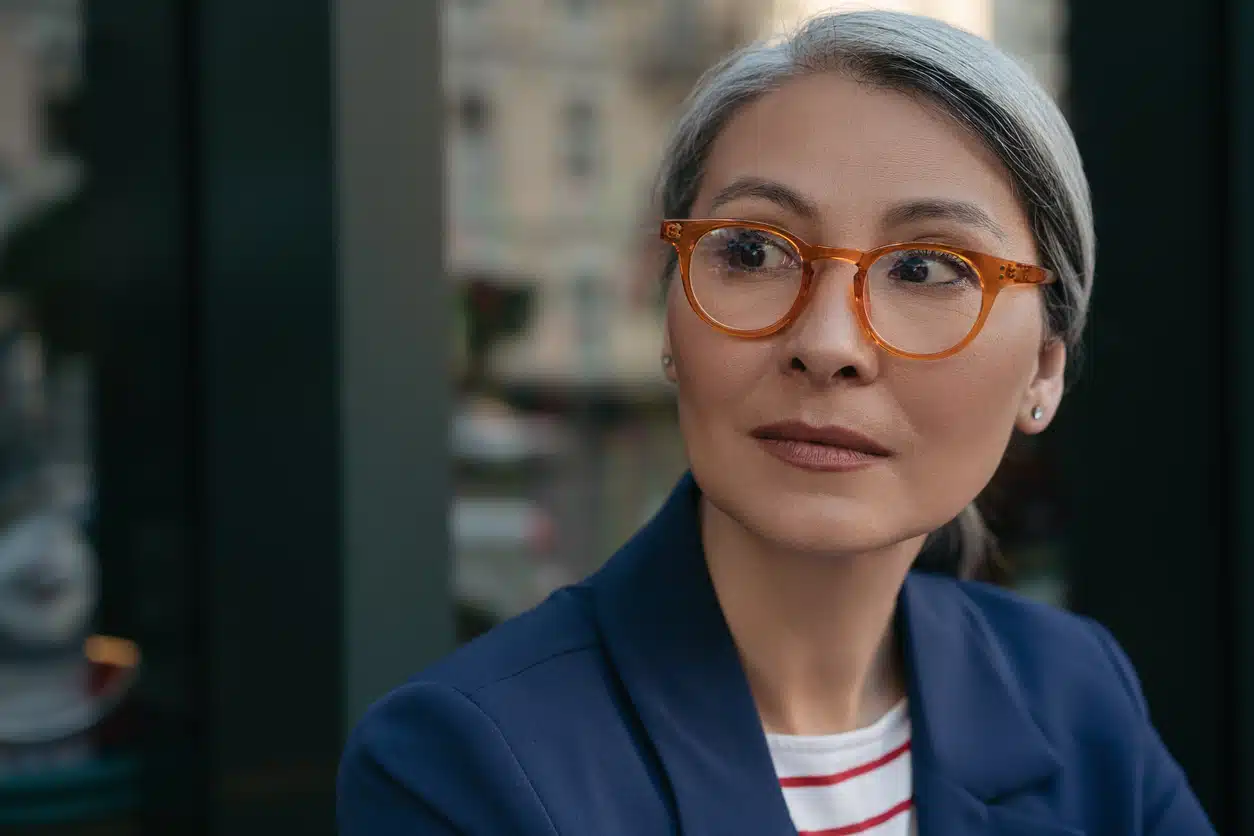 Woman in stylish eyeglasses