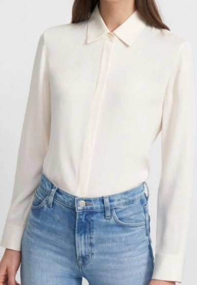 Theory Fitted Shirt in Stretch Silk
