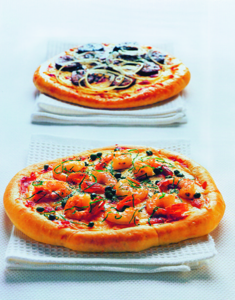 Two grilled pizza variations by Paula Lambert