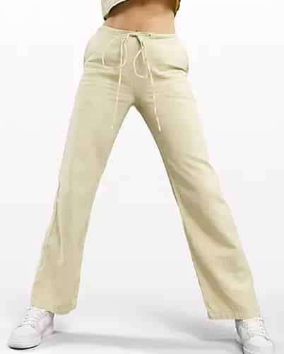 wide leg linen pant in sand