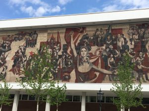 While much of post-war Dresden has been returned to it's pre-WWII image, this mural in the old city remains.