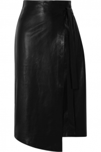 Leather wrap skirts offer another way to style this material