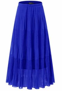 NASHALYLY Women's Chiffon Elastic High Waist Skirt