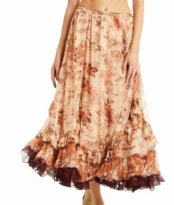 Secret Mission Janet Crinkle Chiffon Maxi Skirt