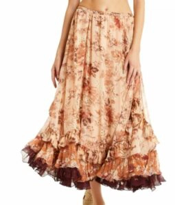 Secret Mission Janet Crinkle Chiffon Maxi Skirt
