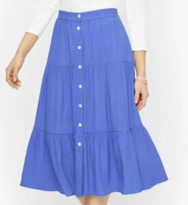 Talbots Flowy Tiered Button Down Skirt