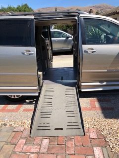 Wheelchair ramps can be added to modified vans to allow for easier travel while disabled. 