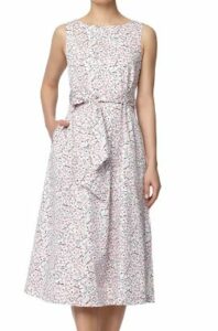 Anne Klein Floral Stretch Cotton Midi Dress