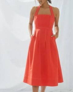 Maeve Alessandra Cross-Back Midi Dress