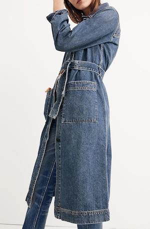 A denim trench duster at Madewell